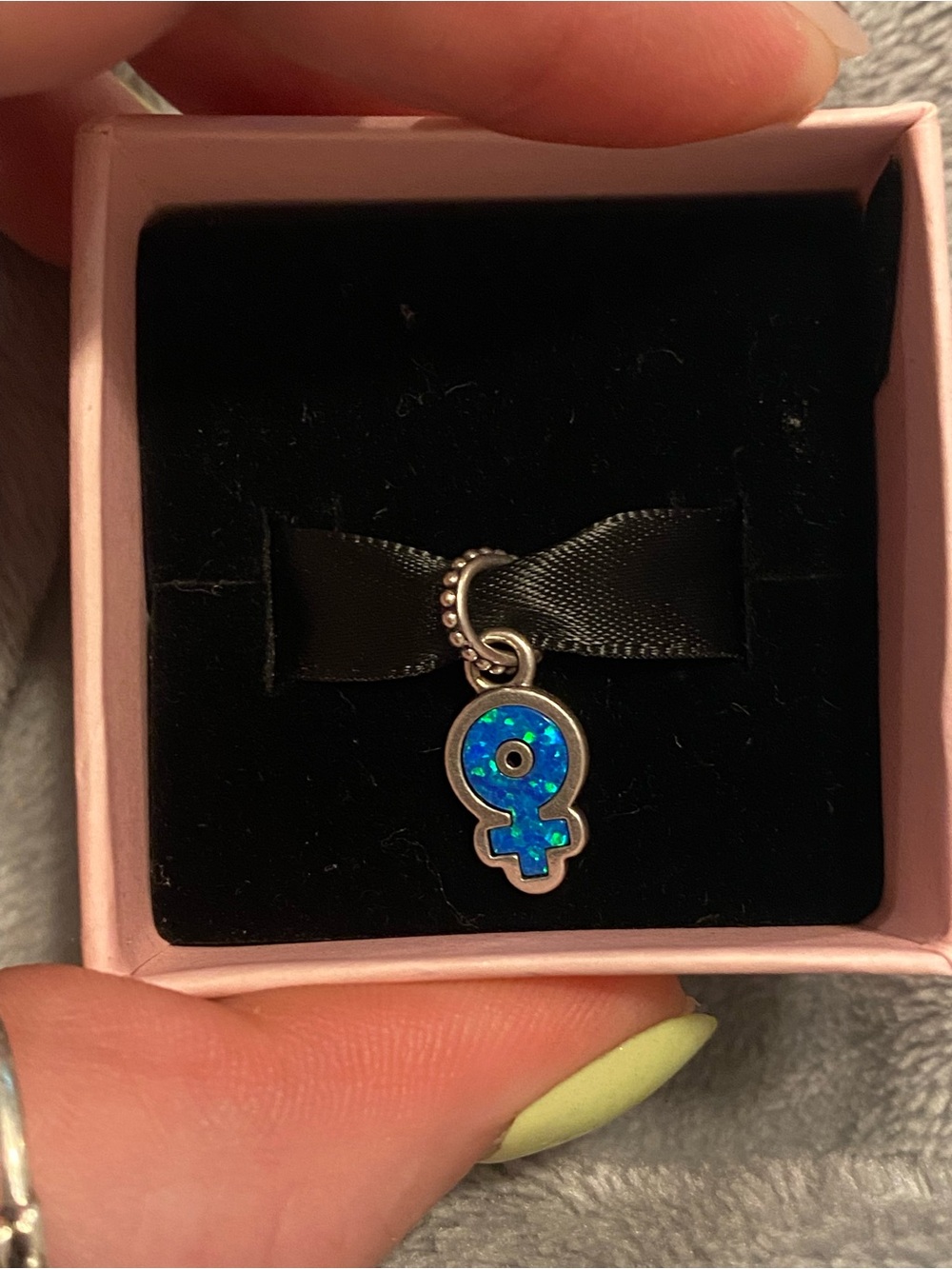 Blue Opal Powerful Woman Pandora charm used minimal signs of wear